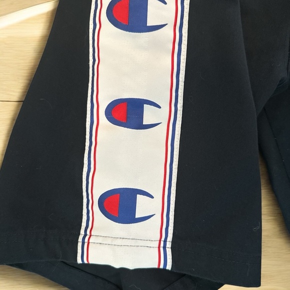 Champion Logo Tape Shorts Dark Navy - Red White Size XL – Athletic Fit - Picture 4 of 5